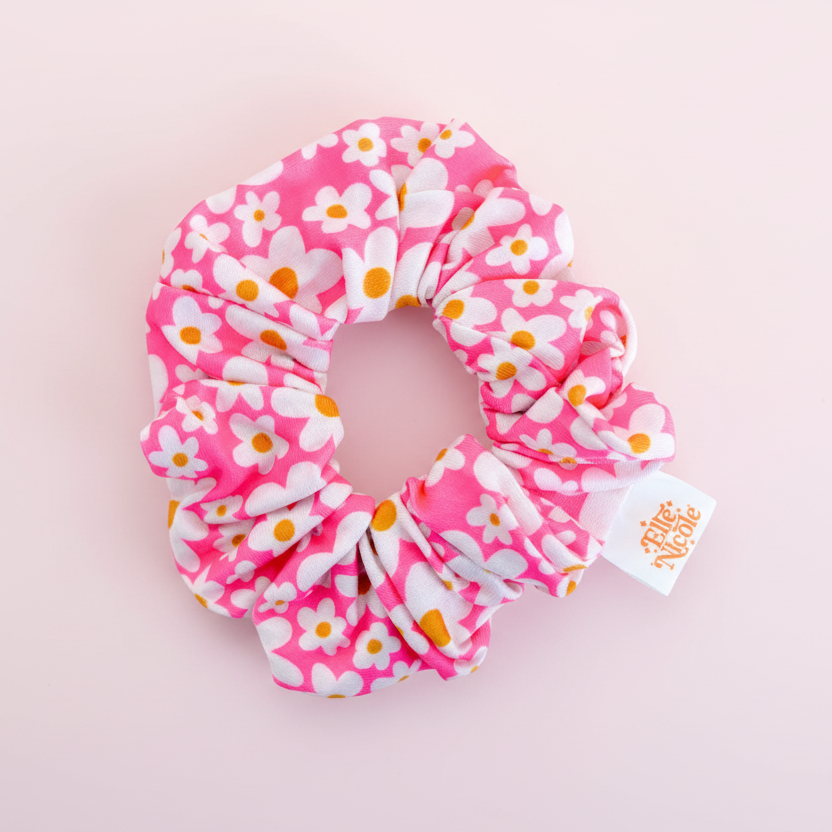Scrunchie - Pink Daisy