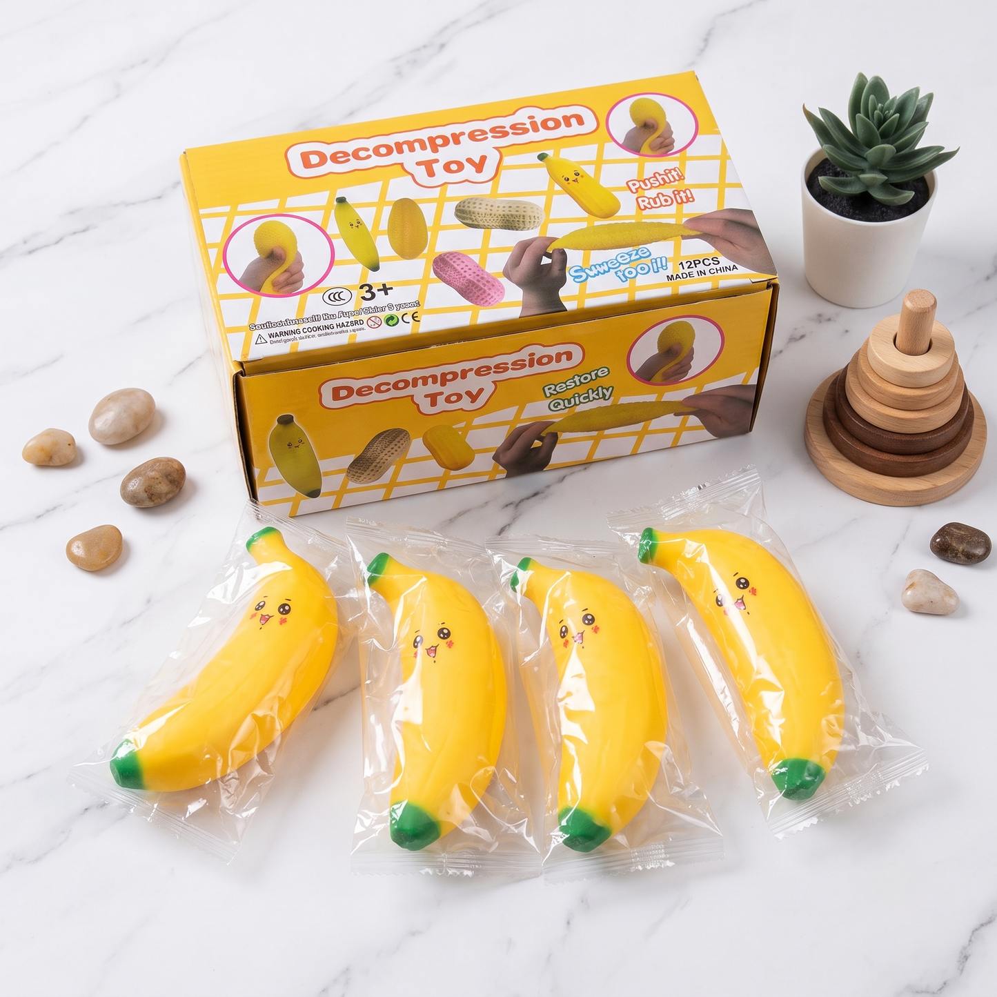 Banana Squishy Fidget Toy Stress Relief