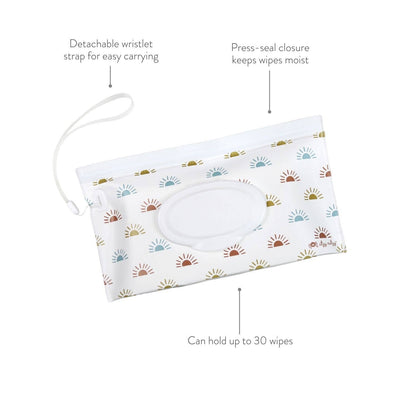 Take & Travel™ Pouch Reusable Wipes Cases Lilac Dino