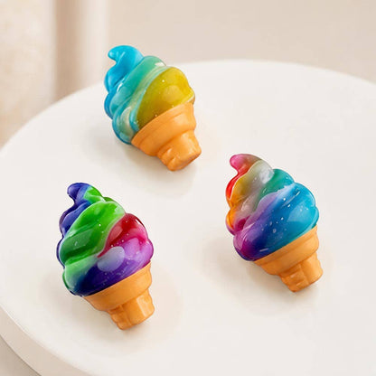 Rainbow Ice Cream Cone Squeeze Squishy Stress Relief Toy