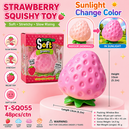 5" Scented Color-Changing Strawberry Squishy Fidget Toy