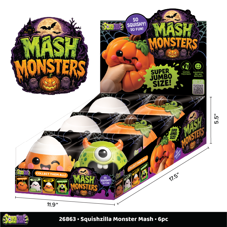 Fun Doh JUMBO Mash Monsters Squishy Fidget Toy - 6/Display