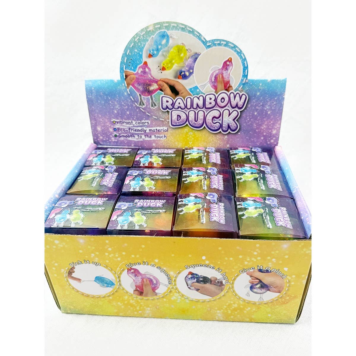 Rainbow Duck Maltose Squishy Toy