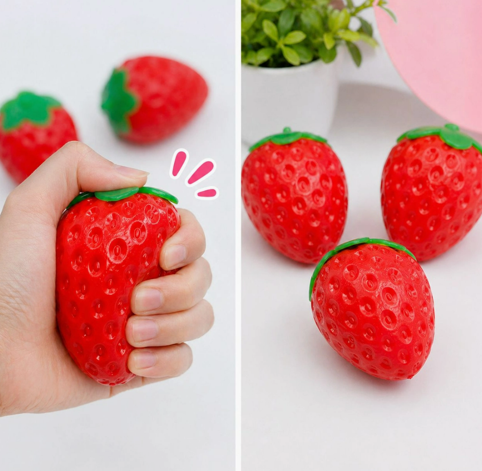 Strawberry Squishy Fidget Toy for Stress Relief