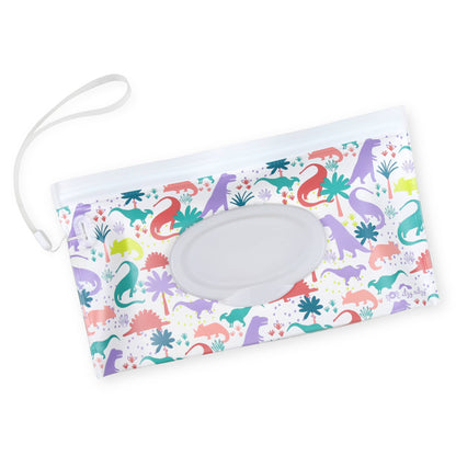 Take & Travel™ Pouch Reusable Wipes Cases Lilac Dino